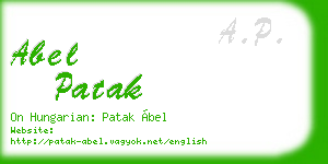 abel patak business card